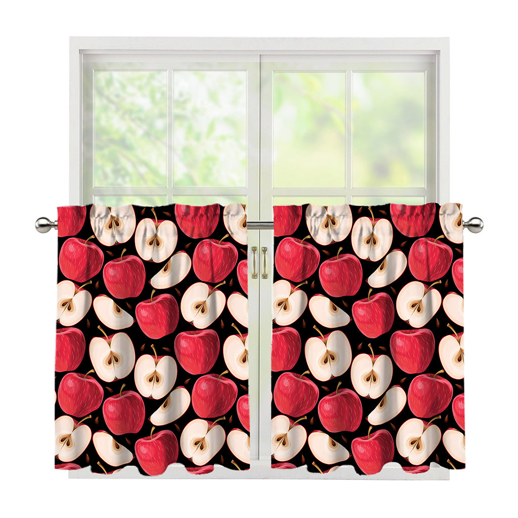 Apple Pattern Print Tier Curtains