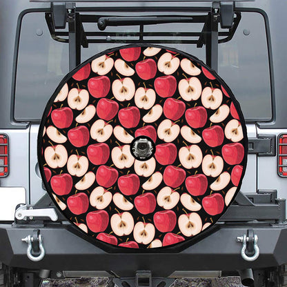 Apple Pattern Print Tire Cover With Camera Hole