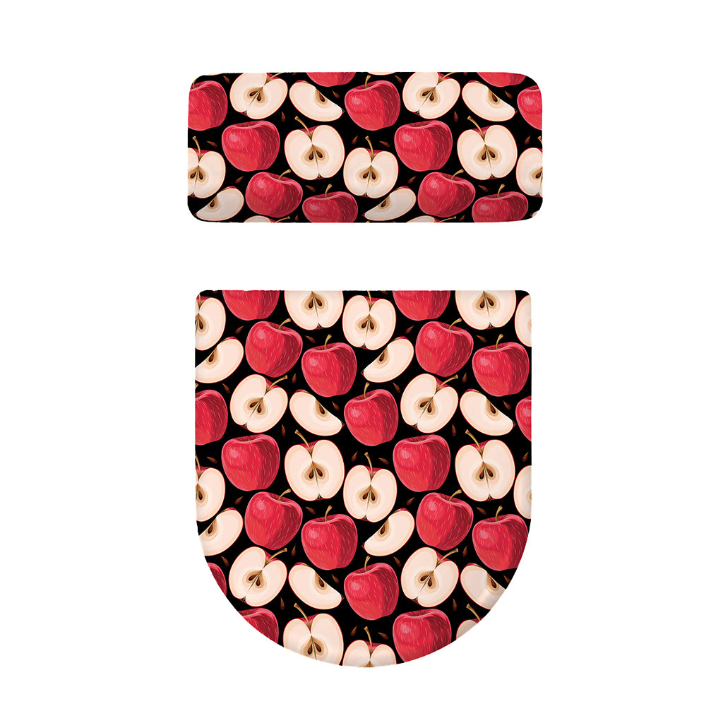 Apple Pattern Print Toilet Lid And Tank Cover Set