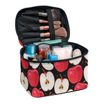 Apple Pattern Print Travel Makeup Bag