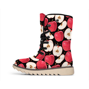 Apple Pattern Print Winter Boots