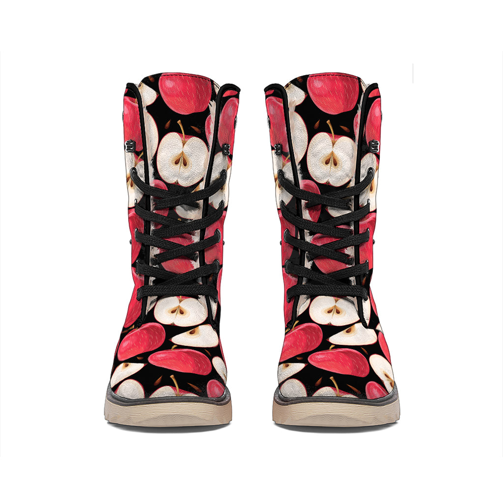 Apple Pattern Print Winter Boots