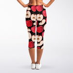 Apple Pattern Print Women's Capri Leggings
