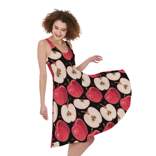 Apple Pattern Print Women's Sleeveless Dress
