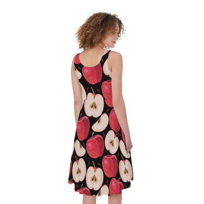 Apple Pattern Print Women's Sleeveless Dress