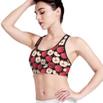 Apple Pattern Print Women's Sports Bra