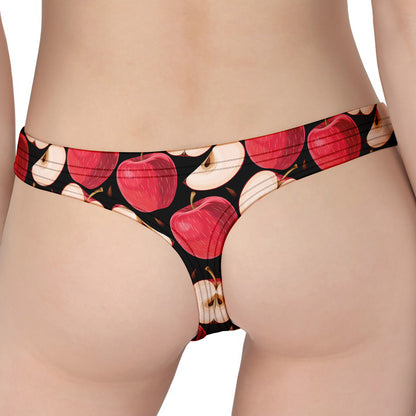 Apple Pattern Print Women's Thong