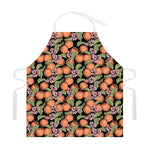 Apricot And Flower Pattern Print Adjustable Apron