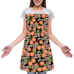Apricot And Flower Pattern Print Adjustable Apron