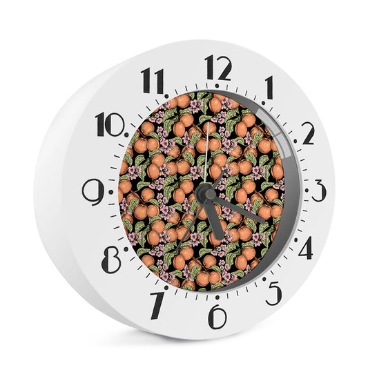 Apricot And Flower Pattern Print Alarm Clock