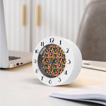 Apricot And Flower Pattern Print Alarm Clock