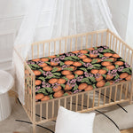 Apricot And Flower Pattern Print Baby Crib Sheet
