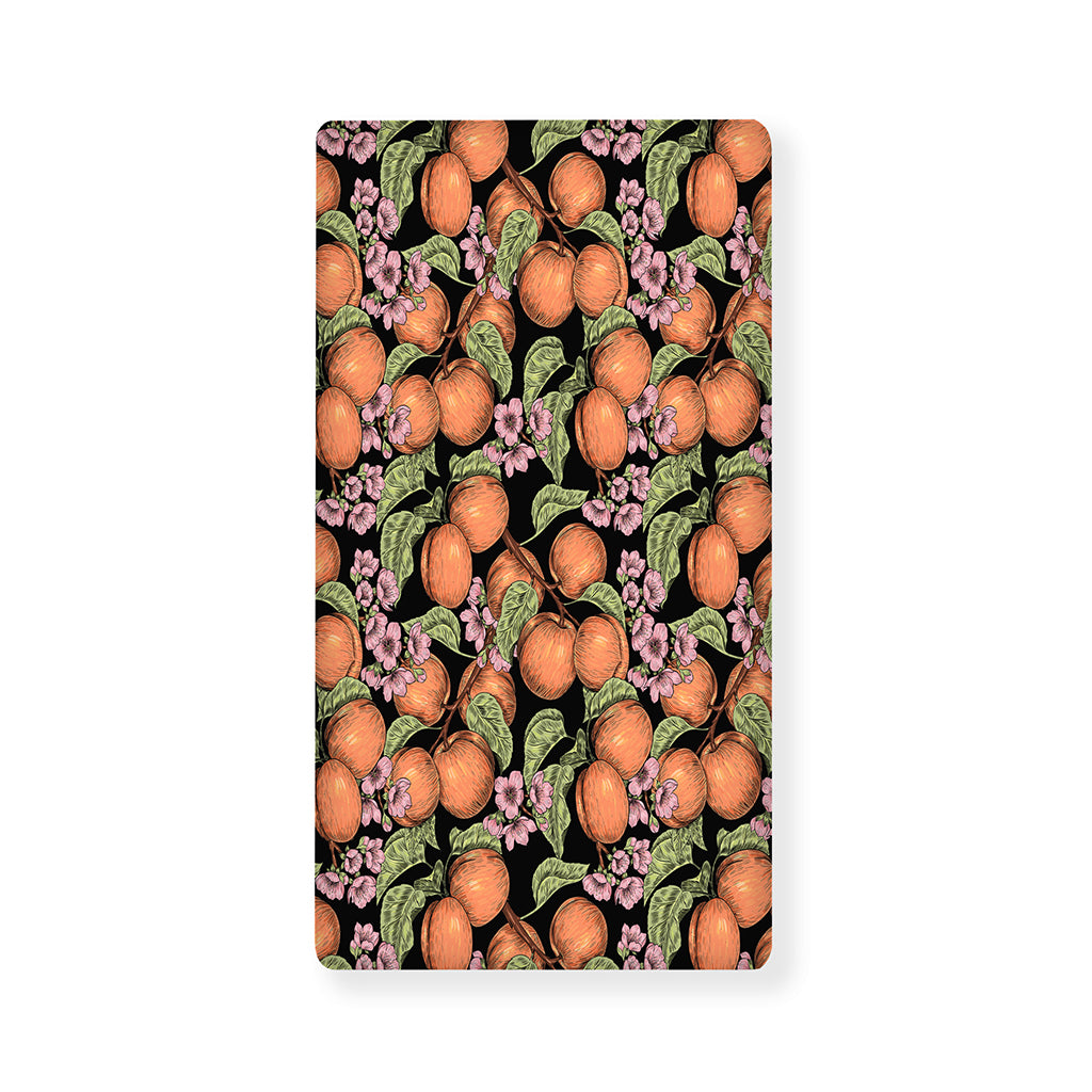 Apricot And Flower Pattern Print Baby Crib Sheet