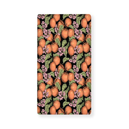 Apricot And Flower Pattern Print Baby Crib Sheet
