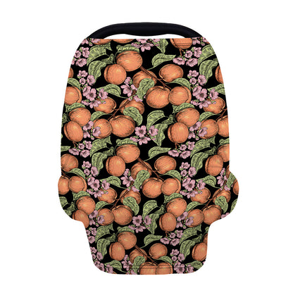 Apricot And Flower Pattern Print Baby Seat Cover