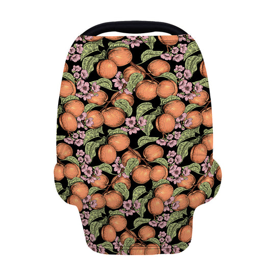 Apricot And Flower Pattern Print Baby Seat Cover
