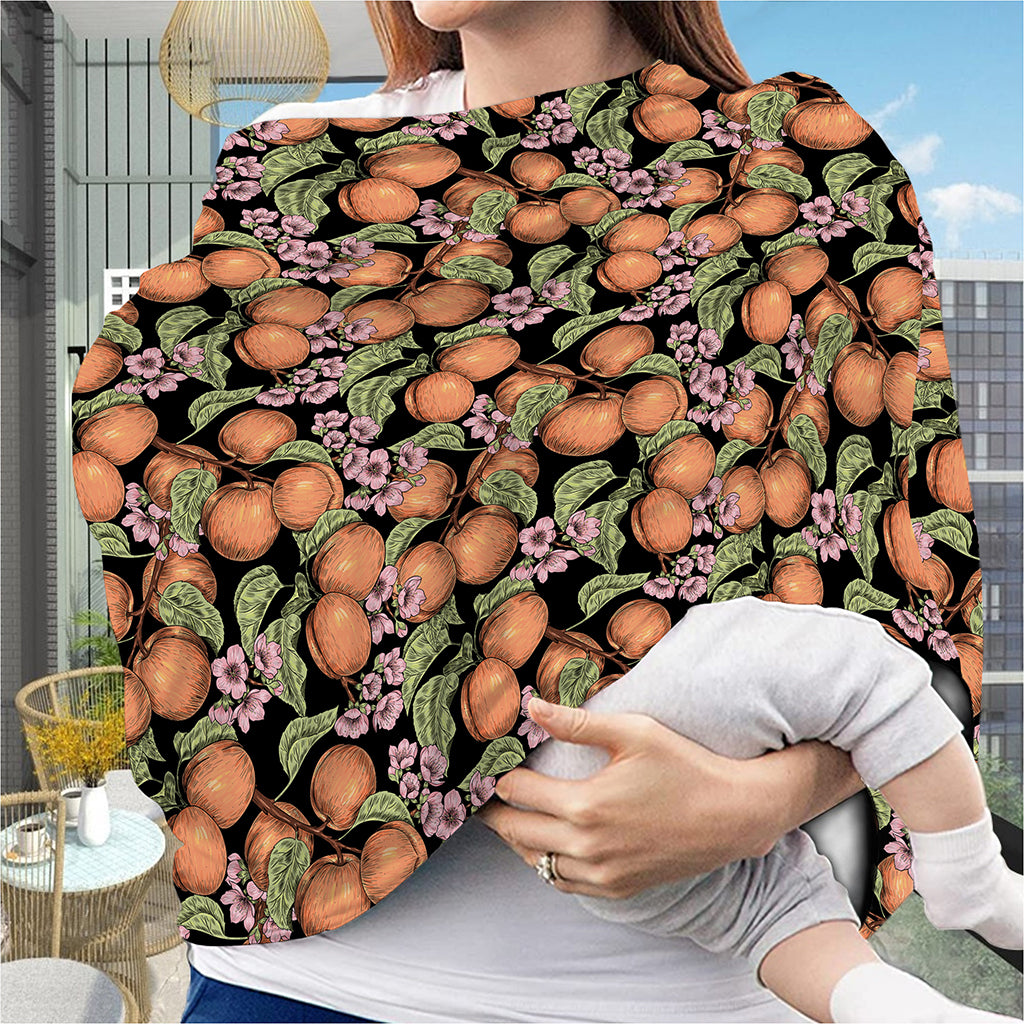 Apricot And Flower Pattern Print Baby Seat Cover
