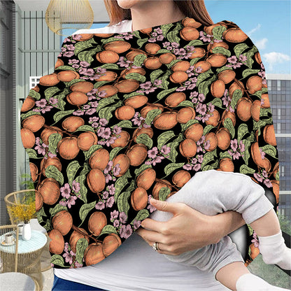 Apricot And Flower Pattern Print Baby Seat Cover