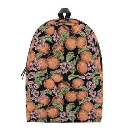 Apricot And Flower Pattern Print Backpack