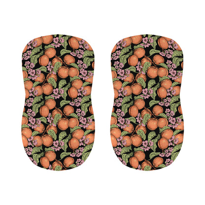 Apricot And Flower Pattern Print Bar Stool Covers