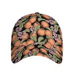 Apricot And Flower Pattern Print Baseball Cap