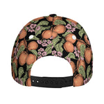 Apricot And Flower Pattern Print Baseball Cap