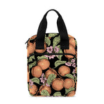 Apricot And Flower Pattern Print Bible Tote Bag