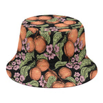 Apricot And Flower Pattern Print Bucket Hat