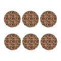 Apricot And Flower Pattern Print Coaster Set