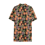Apricot And Flower Pattern Print Cotton Hawaiian Shirt