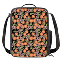 Apricot And Flower Pattern Print Crossbody Lunch Bag