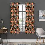 Apricot And Flower Pattern Print Curtain