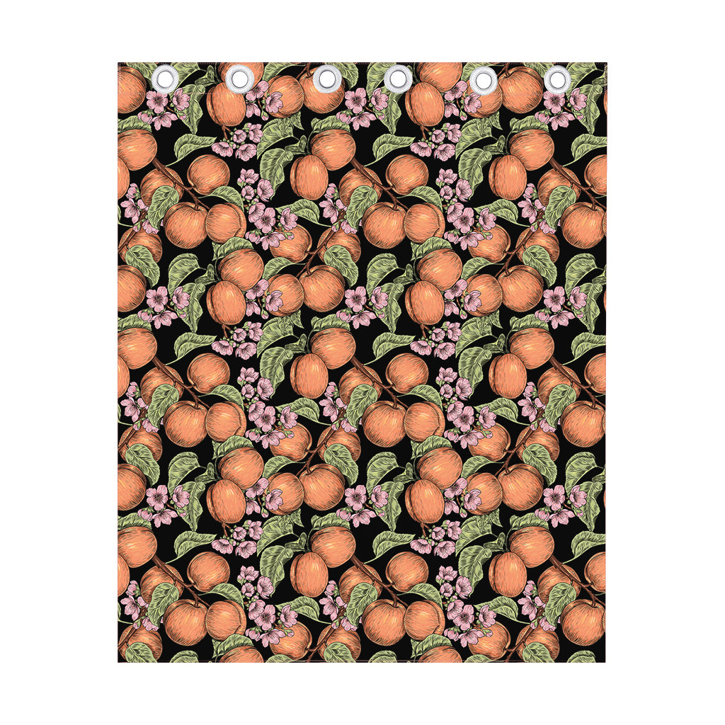 Apricot And Flower Pattern Print Curtain