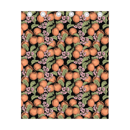 Apricot And Flower Pattern Print Curtain