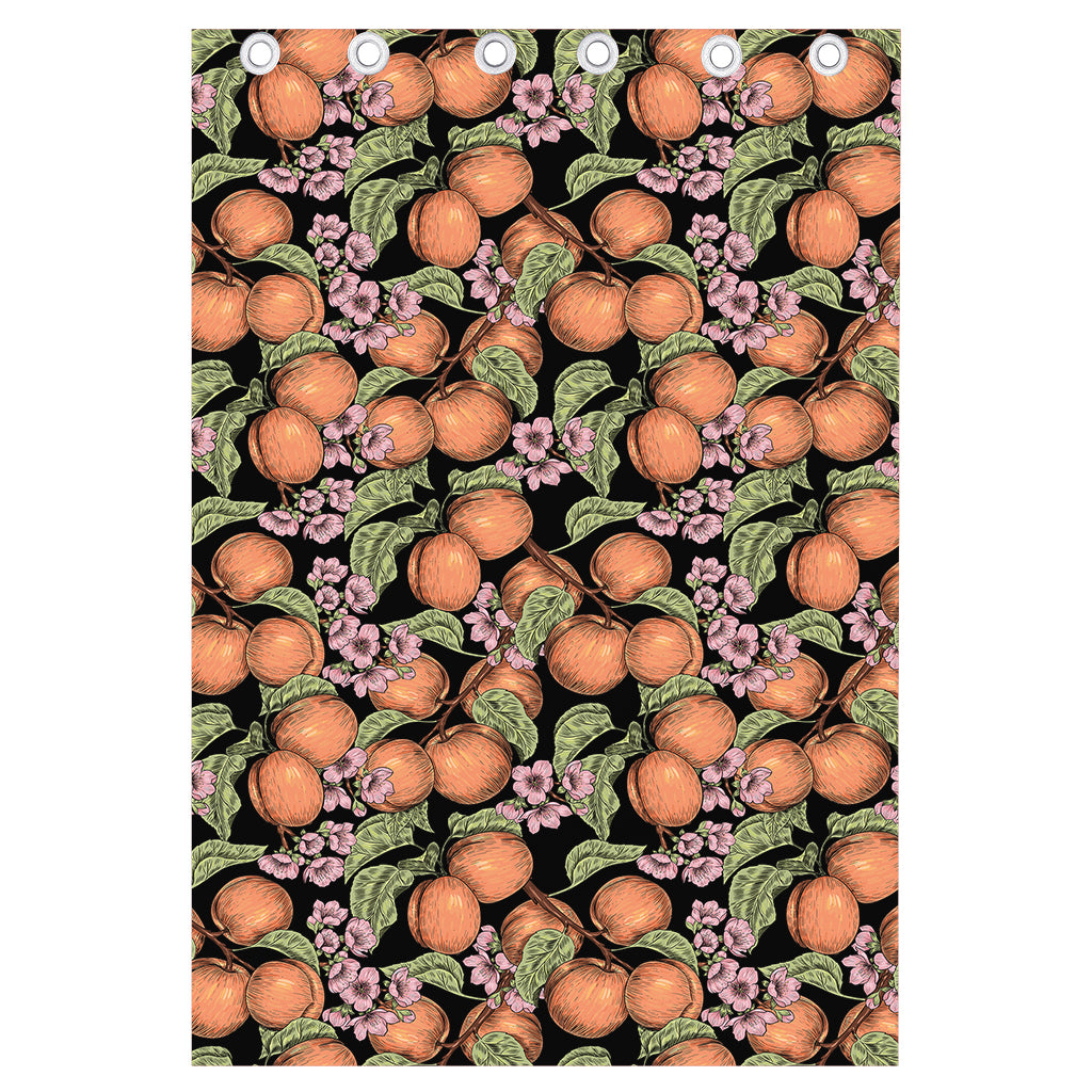 Apricot And Flower Pattern Print Curtain