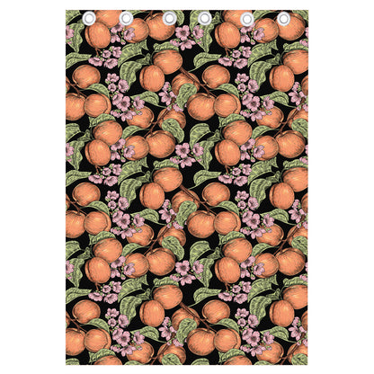 Apricot And Flower Pattern Print Curtain