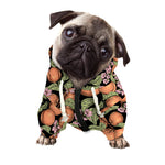 Apricot And Flower Pattern Print Dog Zip Up Hoodie