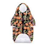 Apricot And Flower Pattern Print Dog Zip Up Hoodie