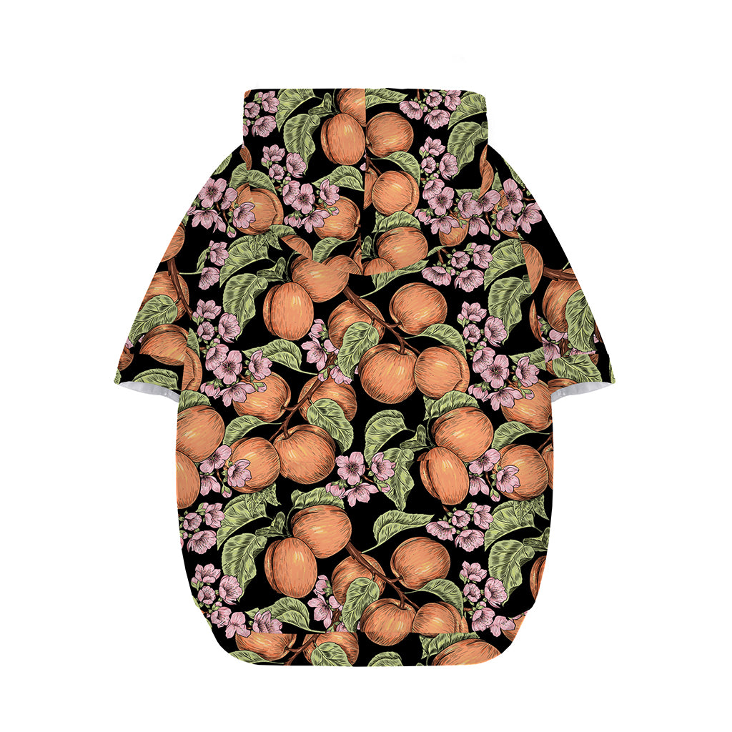 Apricot And Flower Pattern Print Dog Zip Up Hoodie