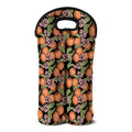 Apricot And Flower Pattern Print Double Neoprene Wine Tote