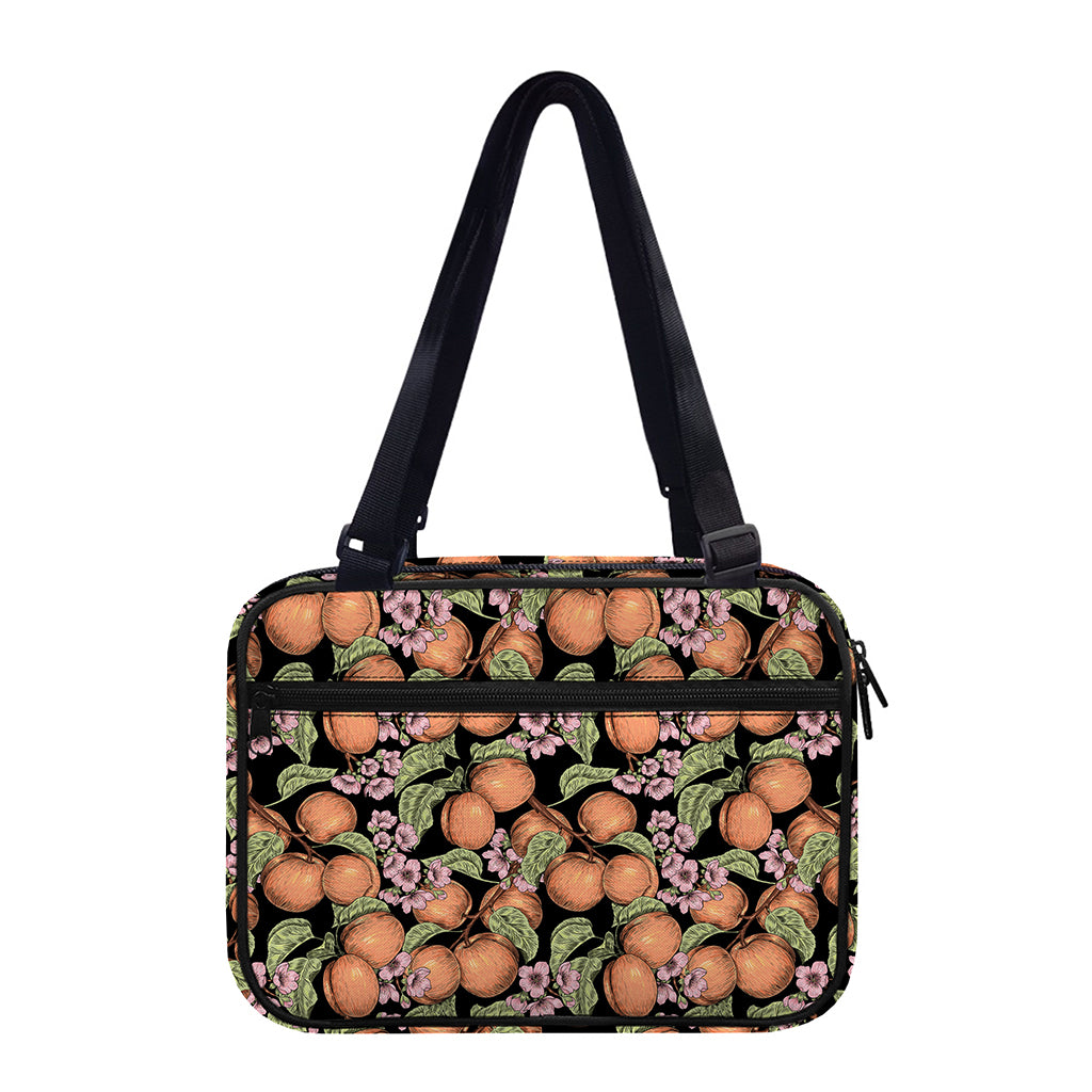 Apricot And Flower Pattern Print Double Strap Bible Bag
