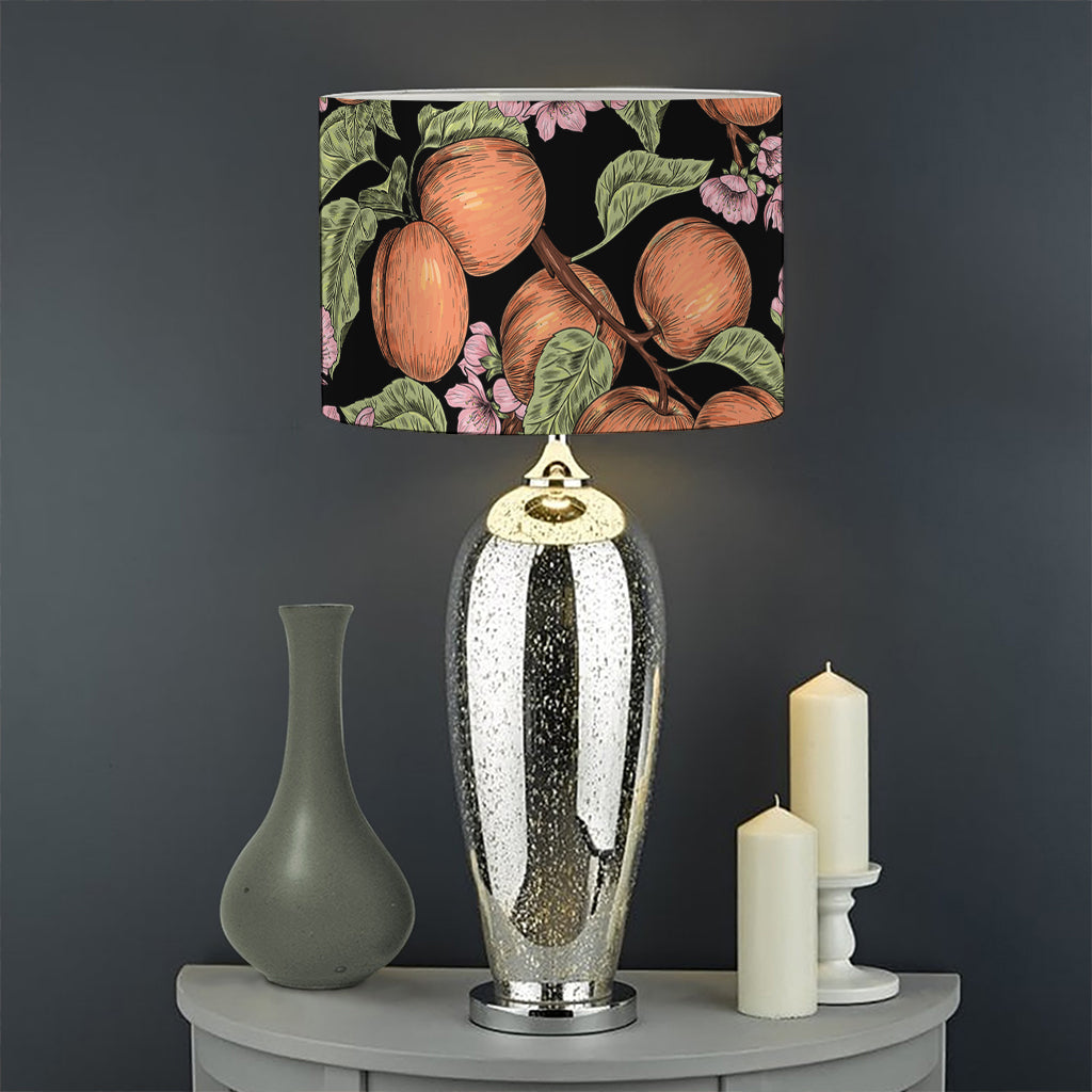 Apricot And Flower Pattern Print Drum Lamp Shade