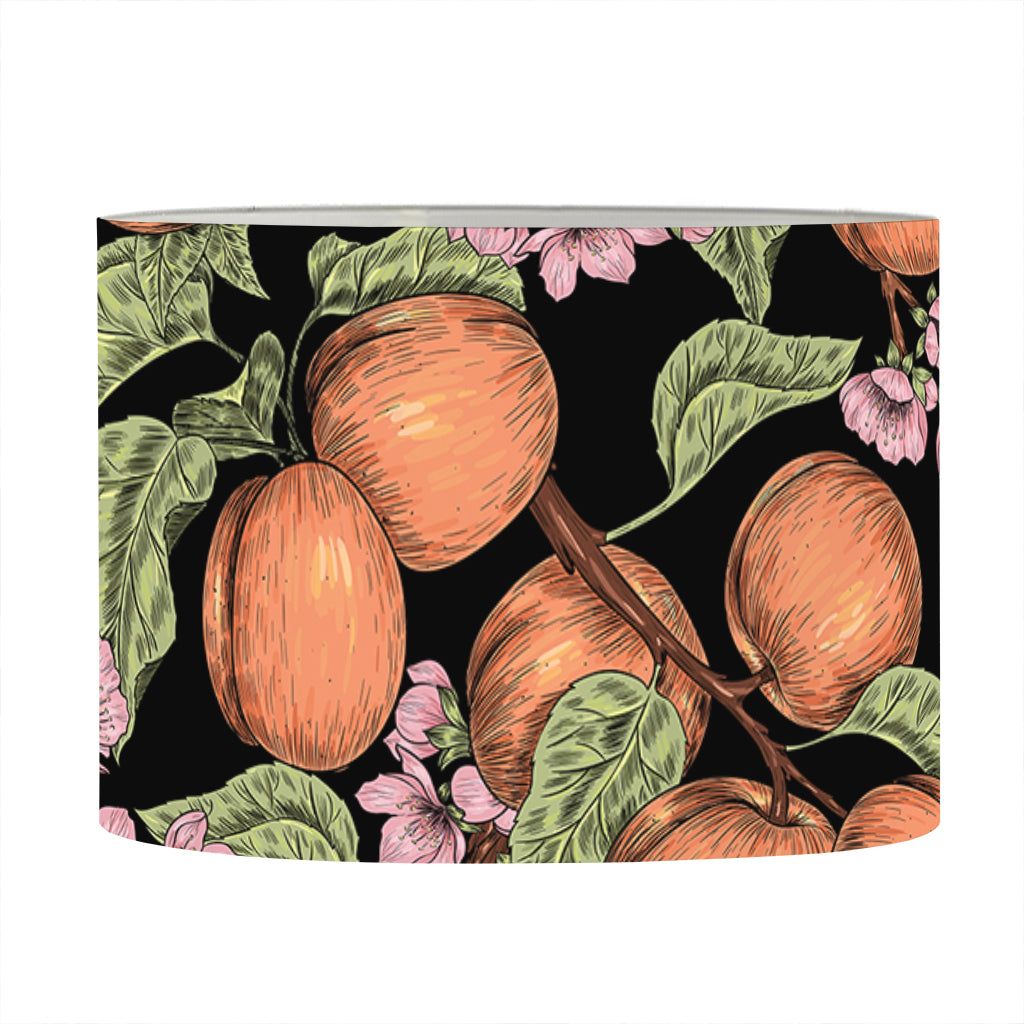 Apricot And Flower Pattern Print Drum Lamp Shade