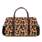 Apricot And Flower Pattern Print Duffle Bag