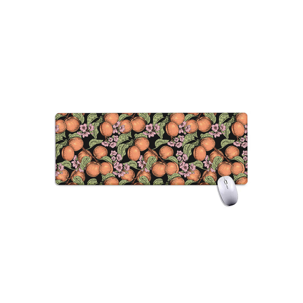 Apricot And Flower Pattern Print Extended Mouse Pad