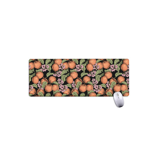 Apricot And Flower Pattern Print Extended Mouse Pad