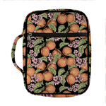 Apricot And Flower Pattern Print Front Pocket Bible Bag