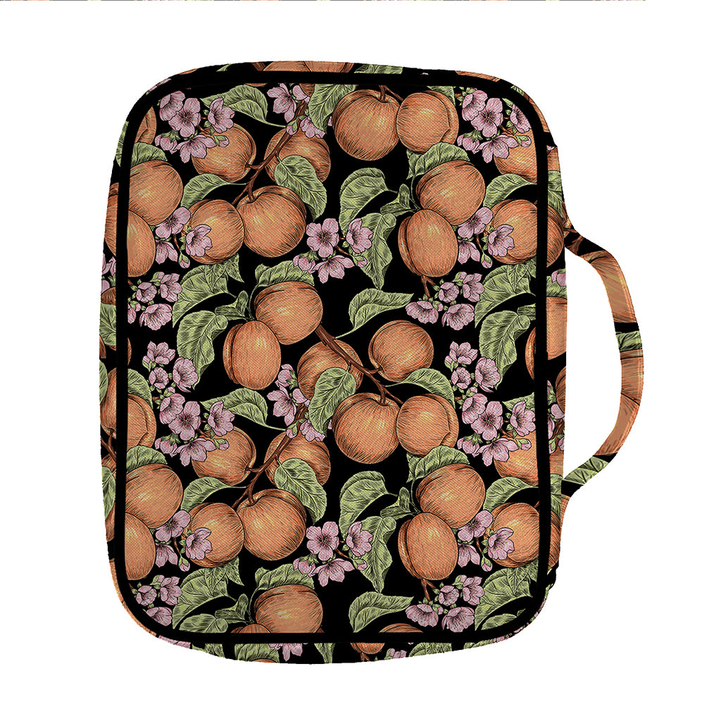 Apricot And Flower Pattern Print Front Pocket Bible Bag