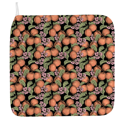 Apricot And Flower Pattern Print Hand Towel