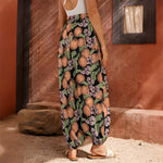 Apricot And Flower Pattern Print Harem Pants